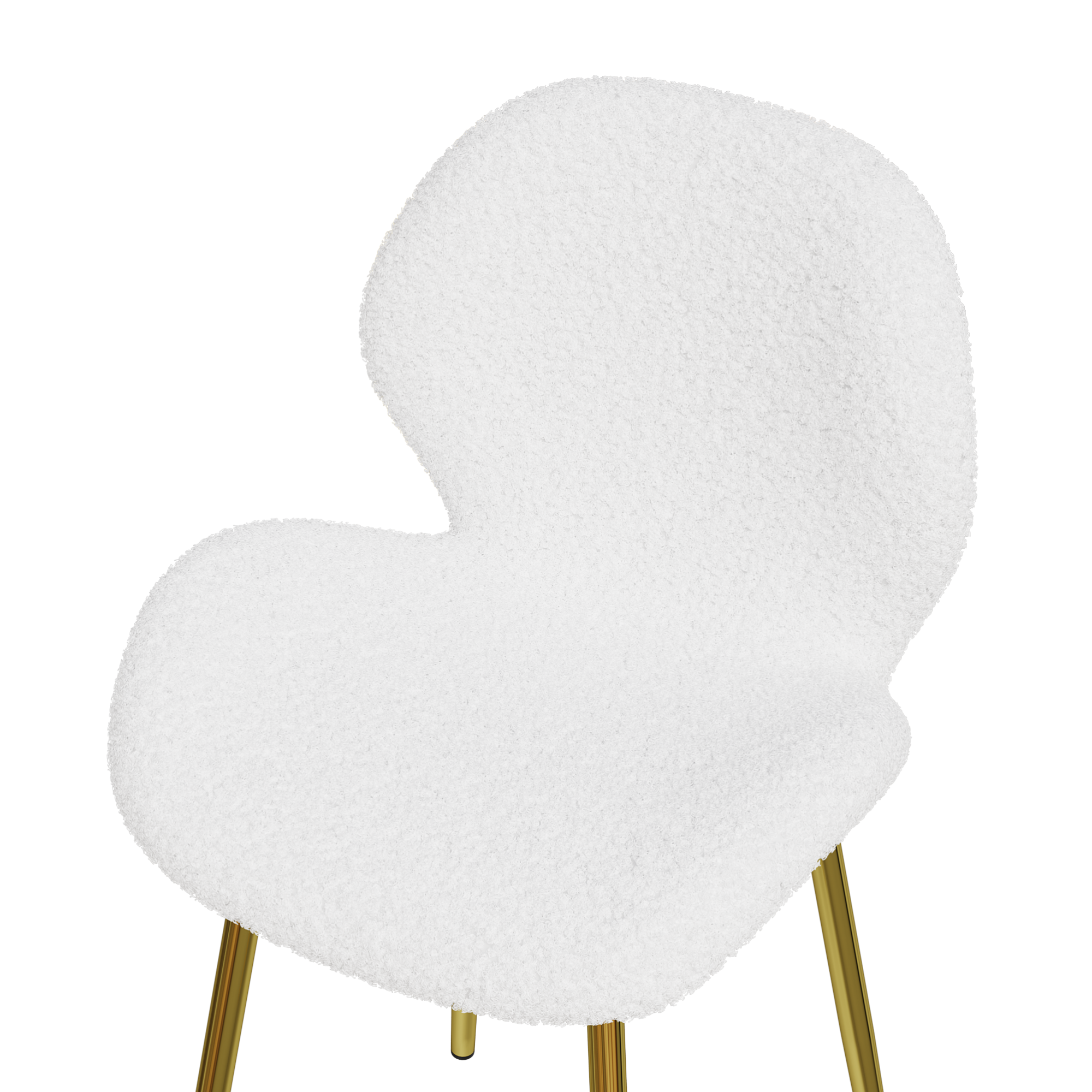 Alt View 5. GOODSILO - Set of 2 Modern Velvet Dining Chairs with Sturdy Metal Legs and Ergonomic Backrest - White.