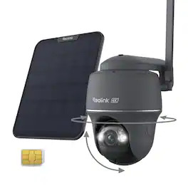 Reolink - Go Series G440 4K 8MP Solar Outdoor Wireless 4G LTE Pan Tilt Security Camera with SIM Card - Gray