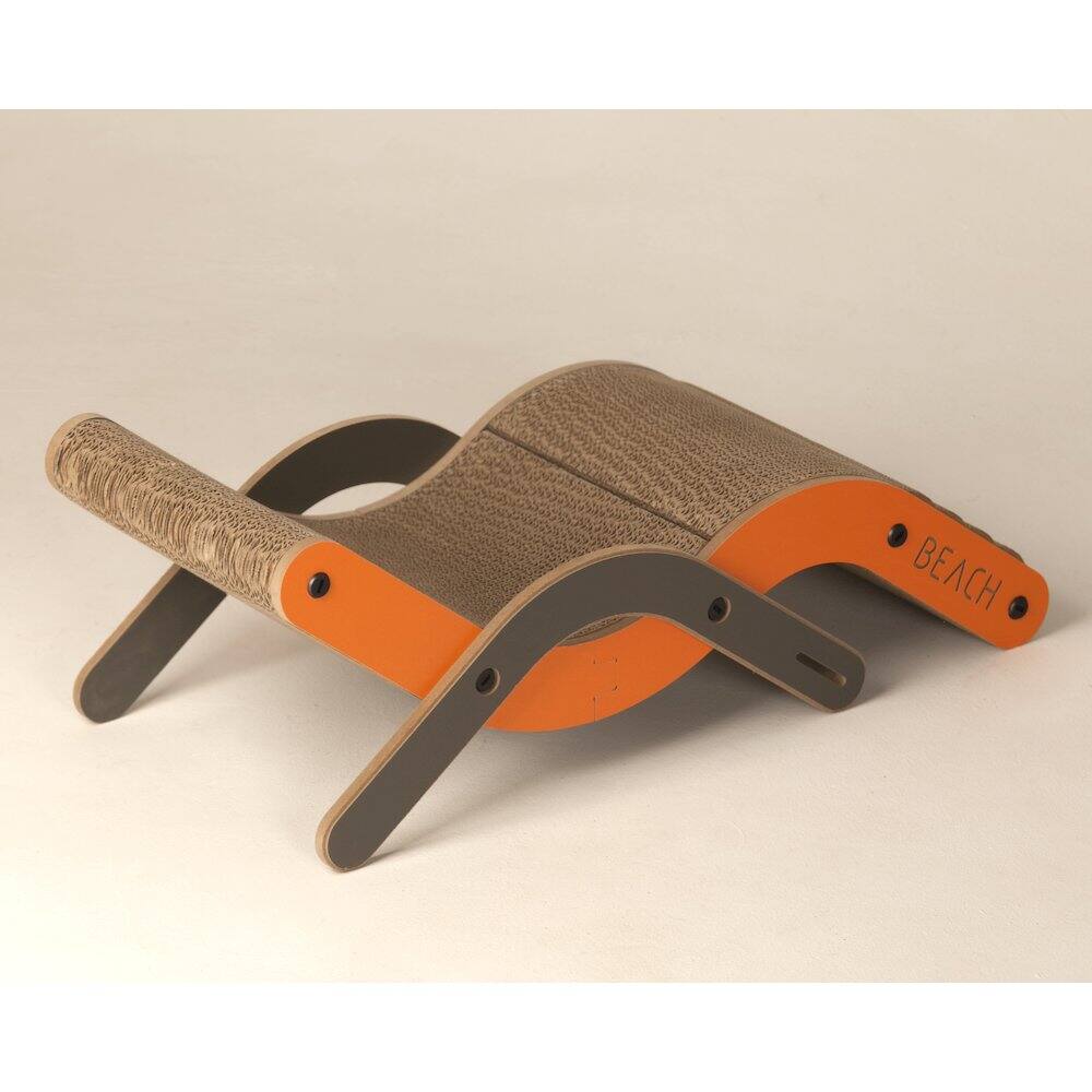 Left. New Age Pet - Purr and Play Kitty Lounge Scratcher, Small - Gray.