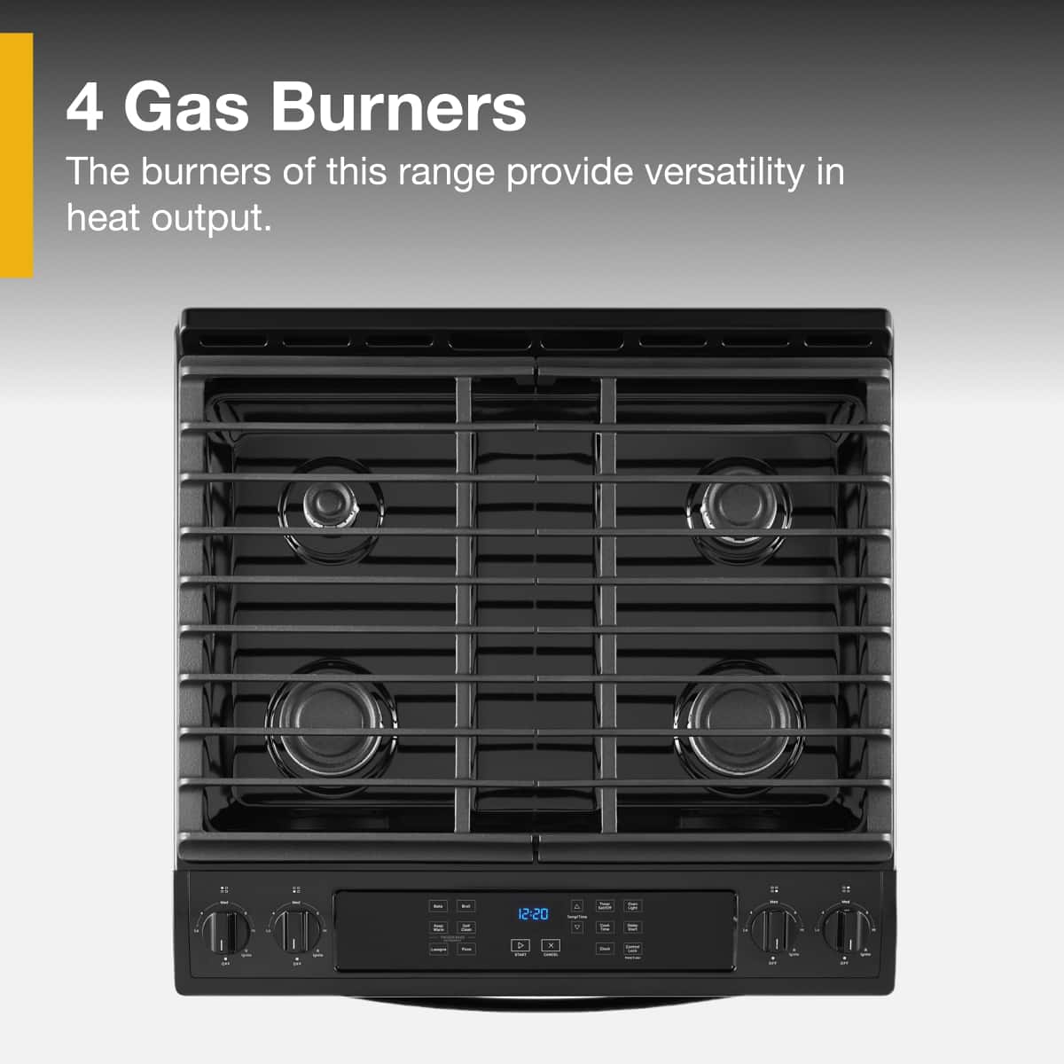 4 Gas Burners
The burners of this range provide versatility in heat output.