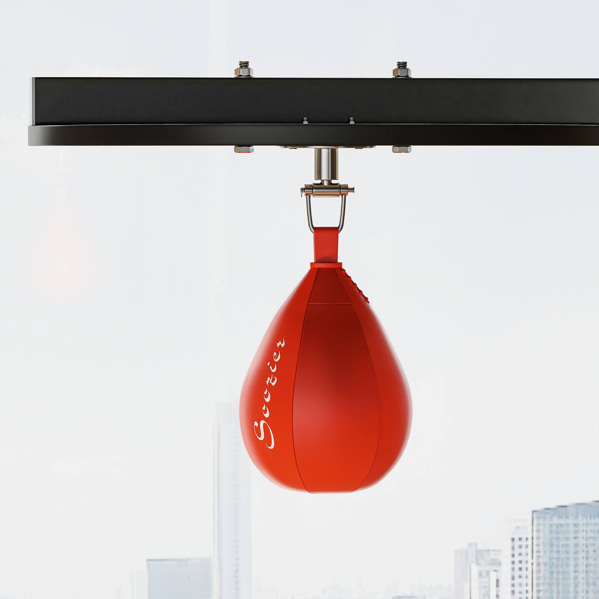 Alt View 7. Soozier - Punching Bag Stand, Adjustable Height Heavy Bag Stand with Weighted Base Speed Bag - Black.