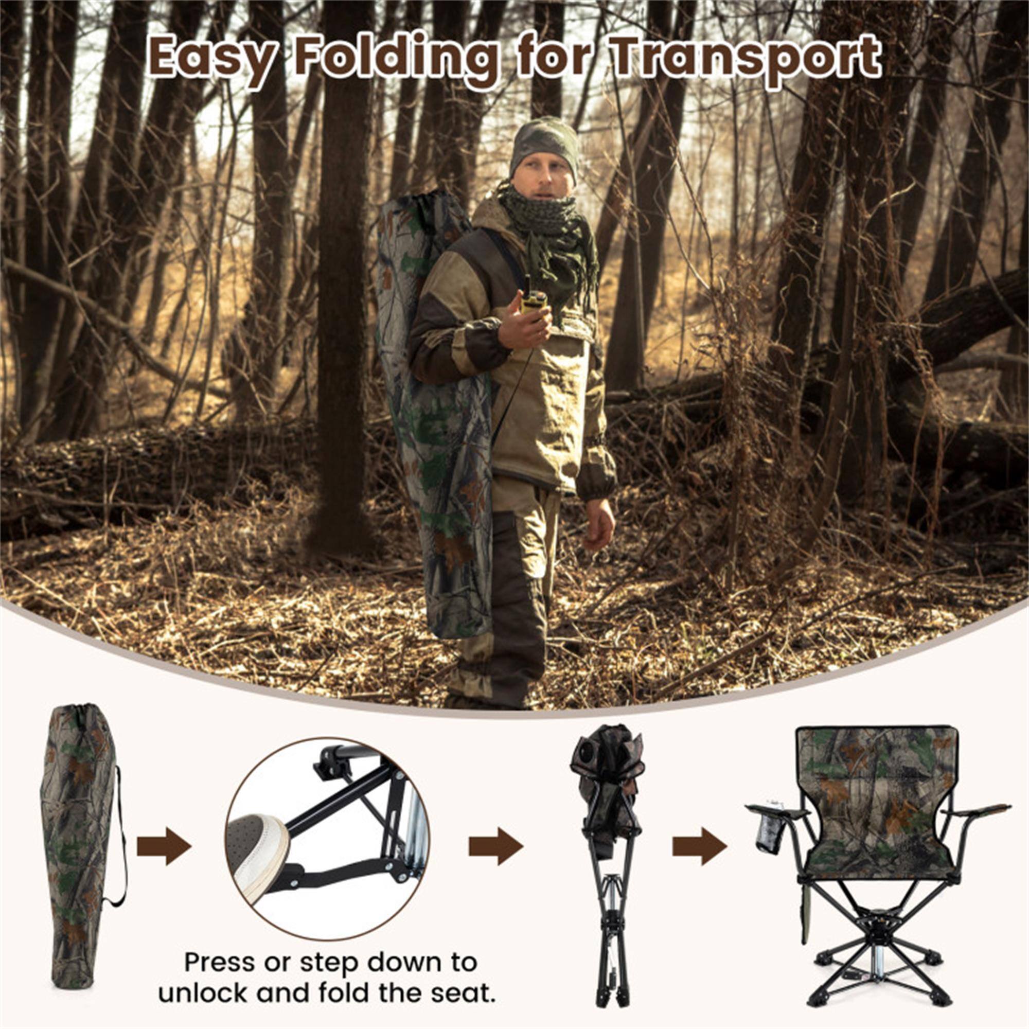 Easy Folding for Transport

Press or step down to unlock and fold the seat.