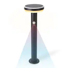 Techko - Outdoor Solar Aluminum Round Pathway Light with Motion Detection