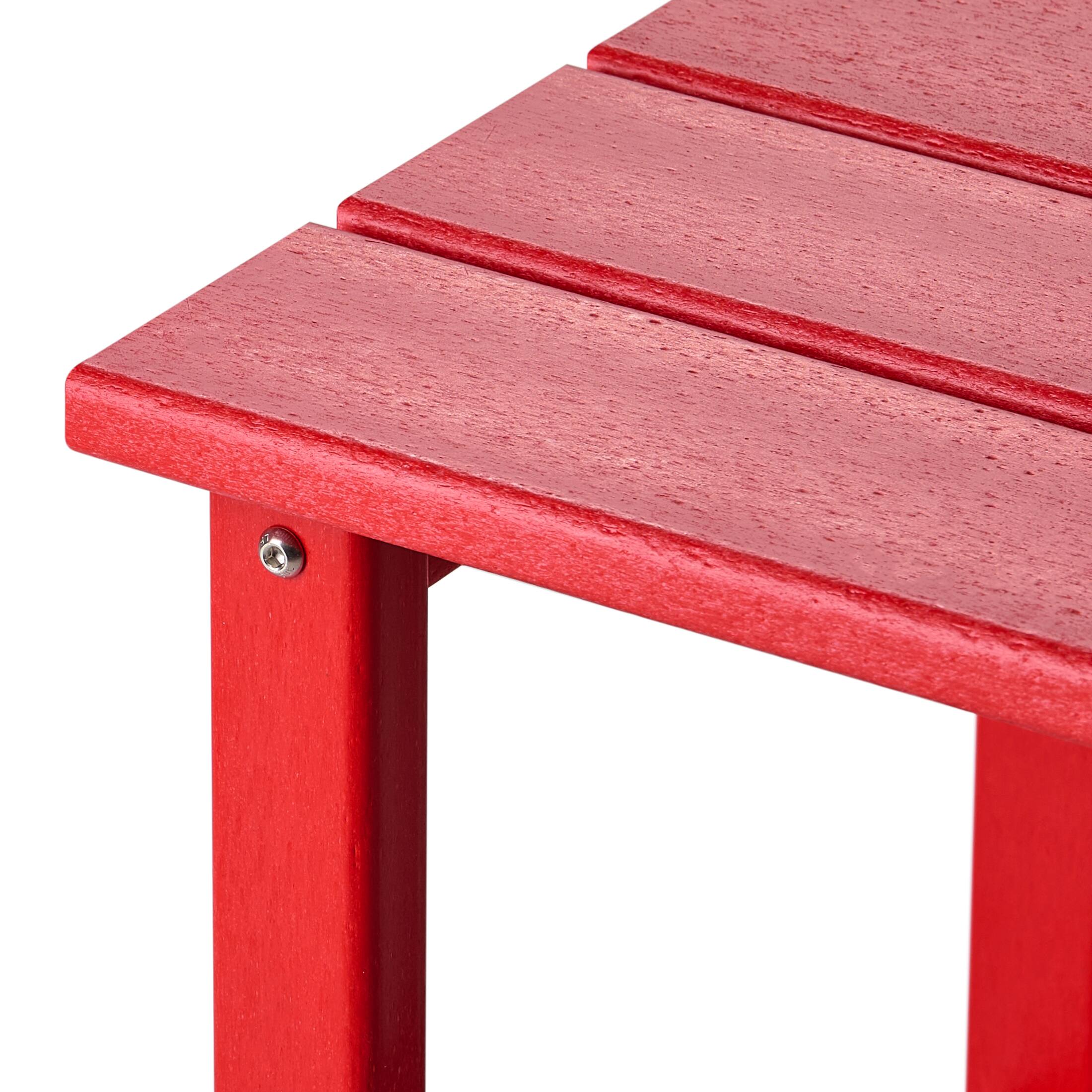 Alt View 4. WestinTrends - WestinTrends Malibu 14" square outdoor Side table for Adirondack chair - Red.