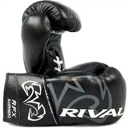 RIVAL - Boxing RFX-Guerrero SF-H Lace-Up Pro Fight Gloves - 8 oz. - Black