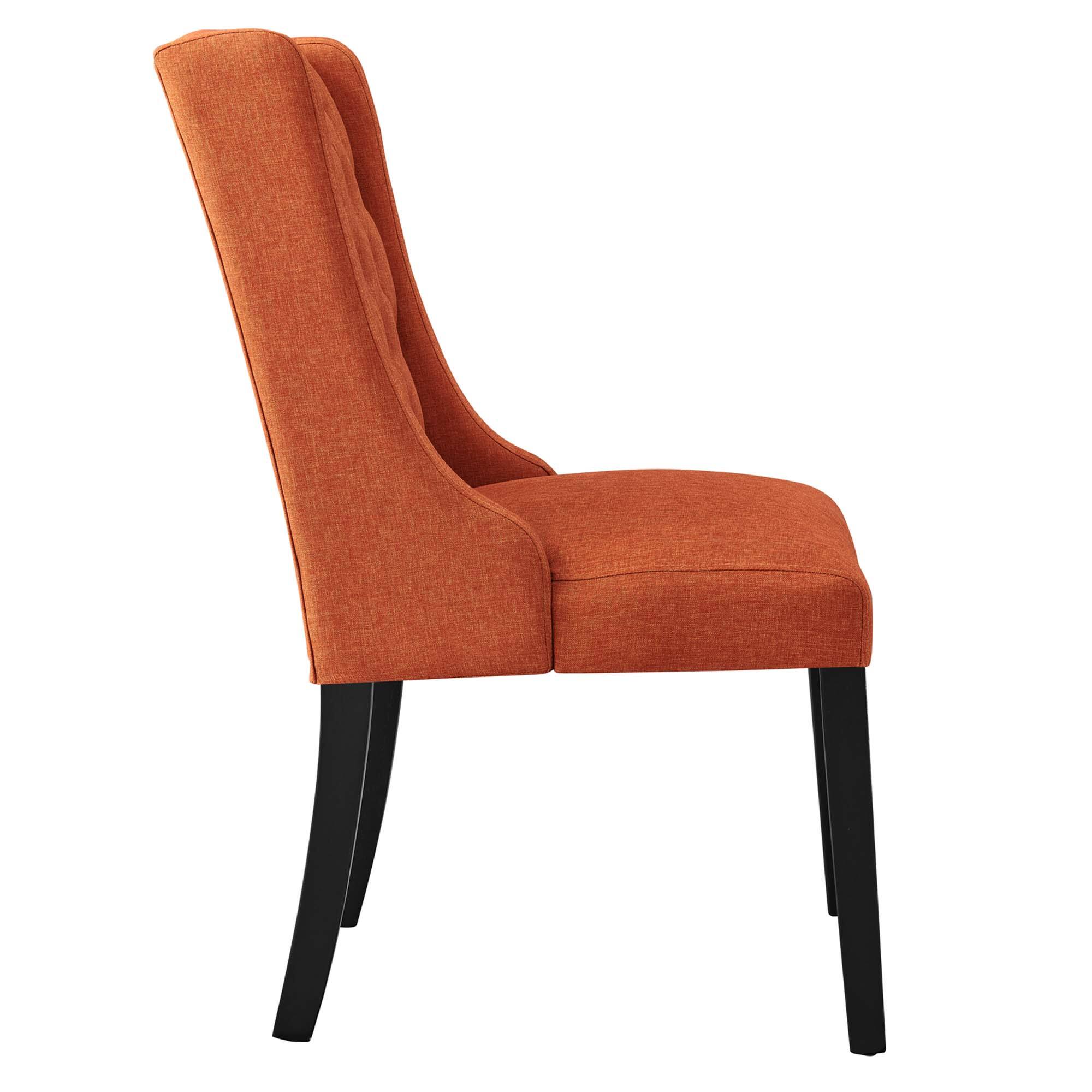 Left. Modway - Baronet Button Tufted Fabric Dining Chair by Modway - Orange.