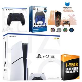 Playstation 5 Slim Disc with Extra Controller, Gamer Starter Kit and MightySkins Decal Voucher + 1 - PlayStation 5