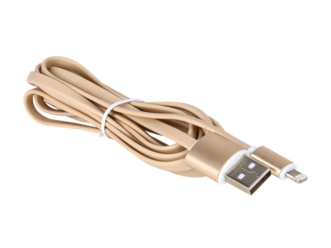 Alt View 1. Nippon Labs - Nippon Labs USB-LI-6-GL Gold Aluminum MFI Lightning Flat Cable with Gold Connetors and Gold Cable.