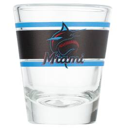 Logo Brands - Miami Marlins 2oz. Stripe Shot Glass - Multicolor