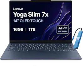 Lenovo - Yoga - Slim 7x - Copilot+ PC - 14"FHD+ OLED Touch Laptop - Snapdragon X2 Plus 2026 - 16GB RAM- 1TB SSD - 9.2MP IR Webcam - Blue