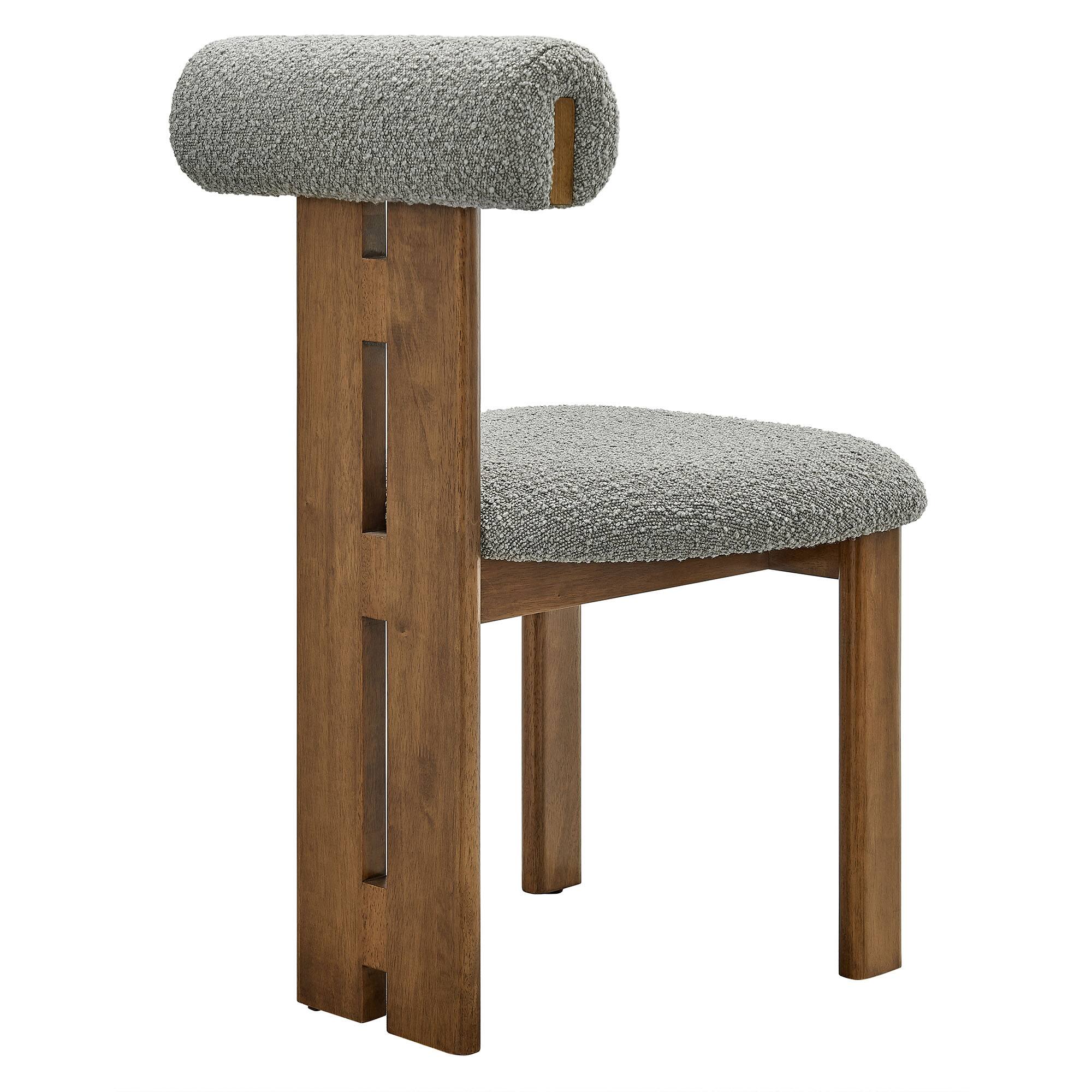 Alt View 2. Modway - Torian Boucle Fabric Dining Chair Set of 2 by Modway - Gray.