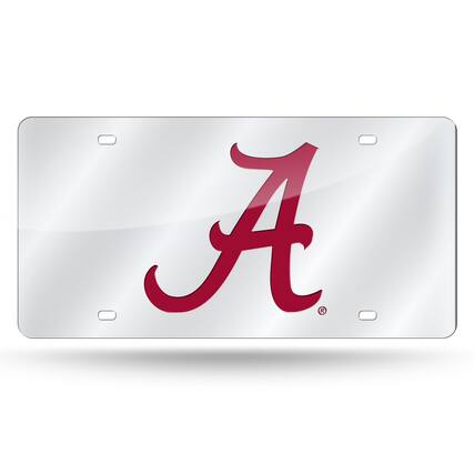 Front. Rico Industries - Alabama Crimson Tide Mirrored Laser Cut License Plate Laser Tag - Multi.