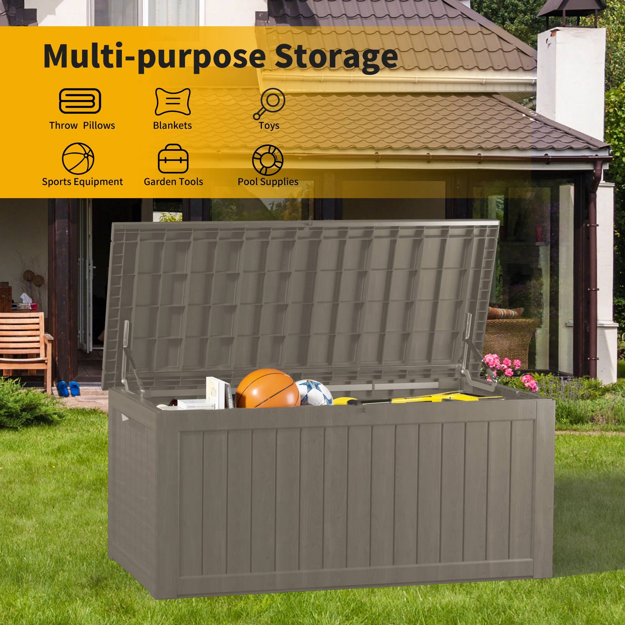 Multi-purpose Storage

- Throw Pillows
- Blankets
- Toys
- Sports Equipment
- Garden Tools
- Pool Supplies
