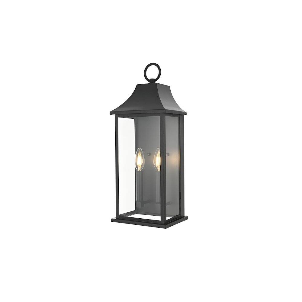 Angle. Elegant Lighting - Shepard 8 inch Outdoor Wall Sconce in Black - Black.