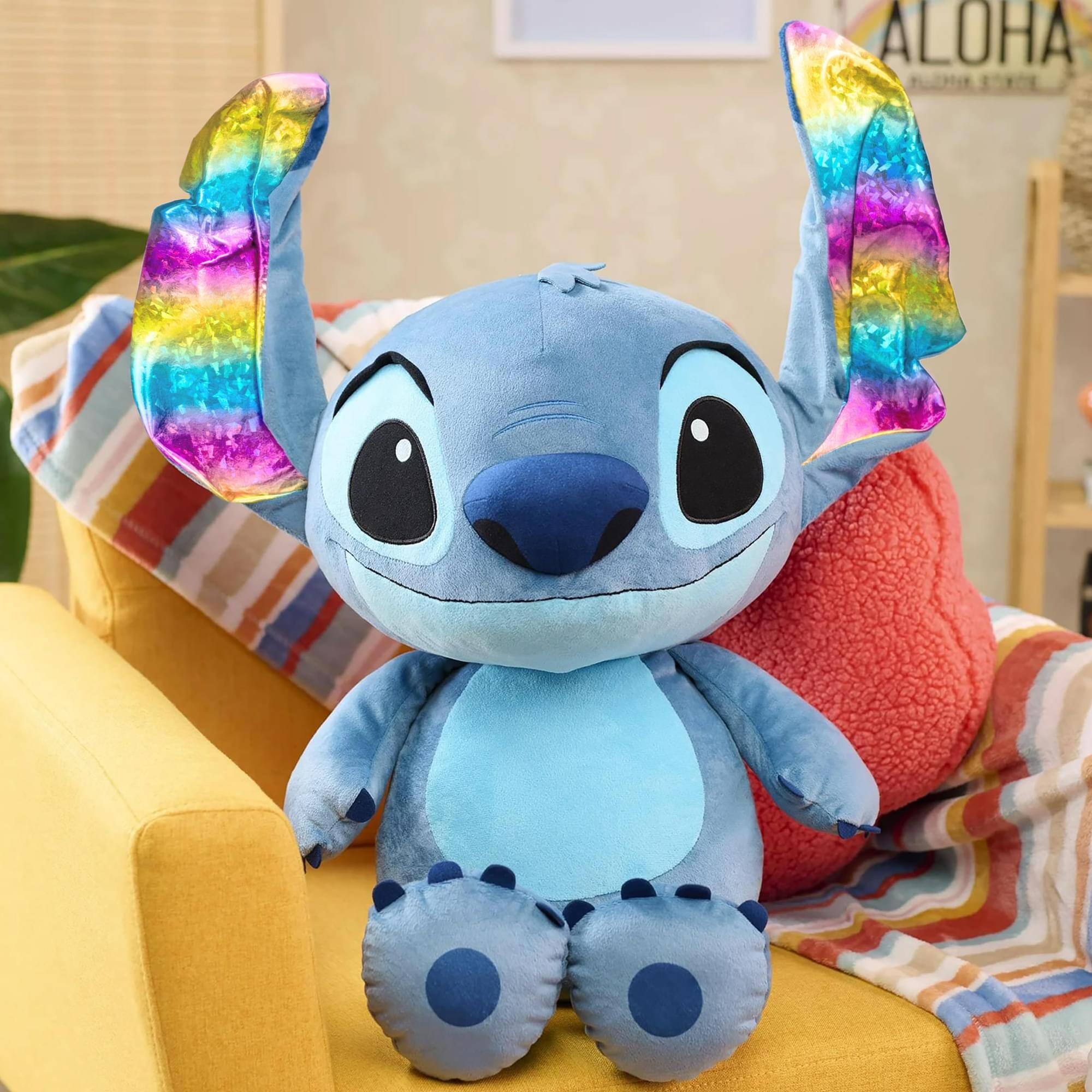 Alt View 3. Just Play - Disney Lilo & Stitch Jumbo 28 Inch Plush | Stitch - Blue.