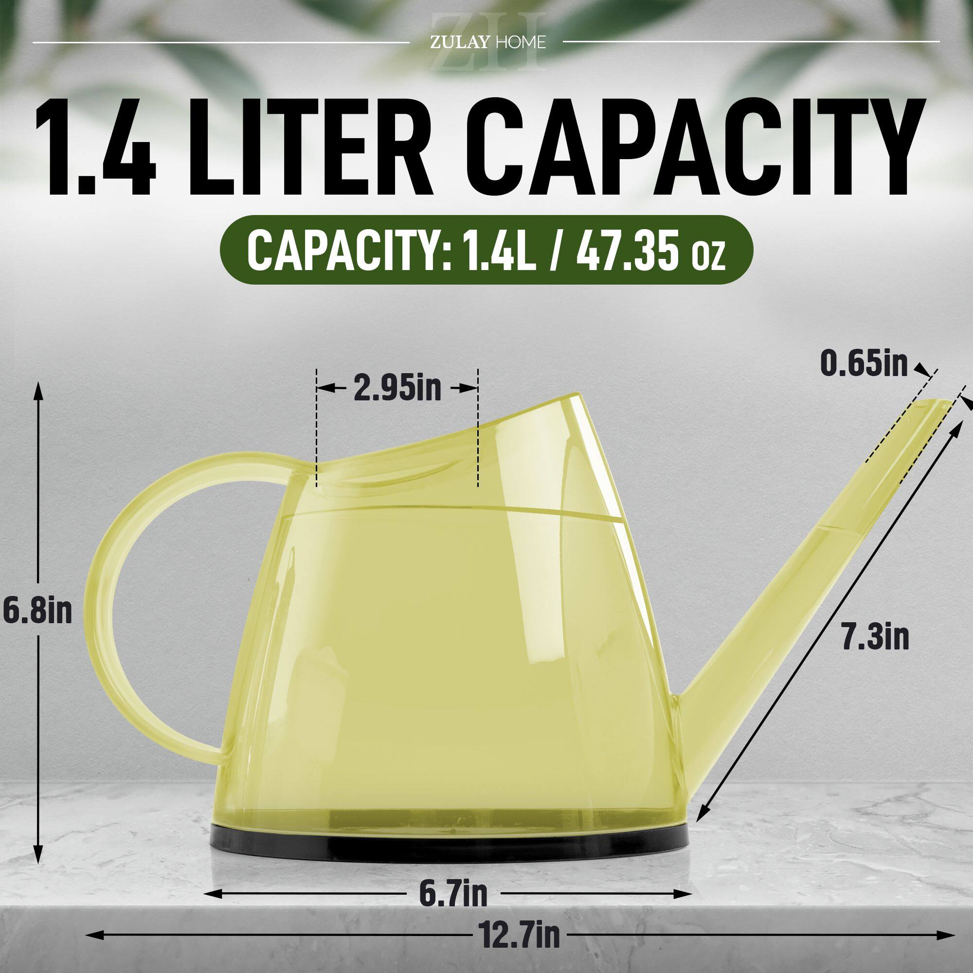 ZULAY HOME

1.4 LITER CAPACITY  
CAPACITY: 1.4L / 47.35 oz

- 6.8in  
- 2.95in  
- 6.7in  
- 12.7in  
- 7.3in  
- 0.65in