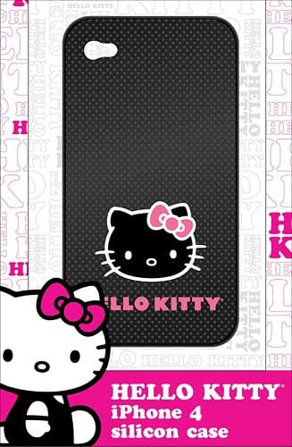 Front Standard. Hello Kitty - Gel Case for Apple® iPhone® 4 - Black.