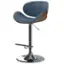 Angle. Simpli Home - Marana Bentwood Adjustable Swivel Bar Stool - Distressed Blue.