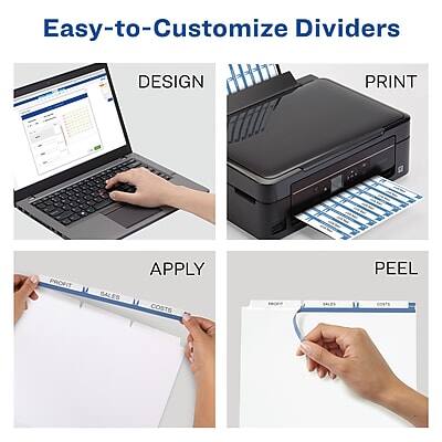 Easy-to-Customize Dividers

DESIGN  
PRINT  
APPLY  
PEEL