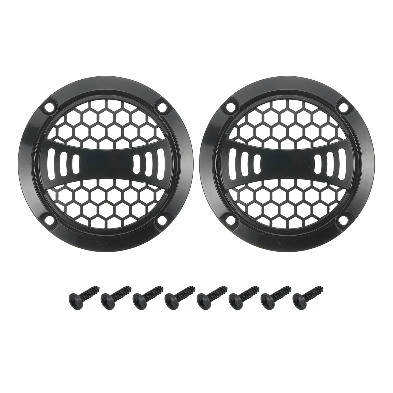 Unique Bargains - 2pcs 2" Speaker Grill Mesh Plastic Woofer Guard Protector Plastic Frame with Screws for Home Audio Car Speaker - Black