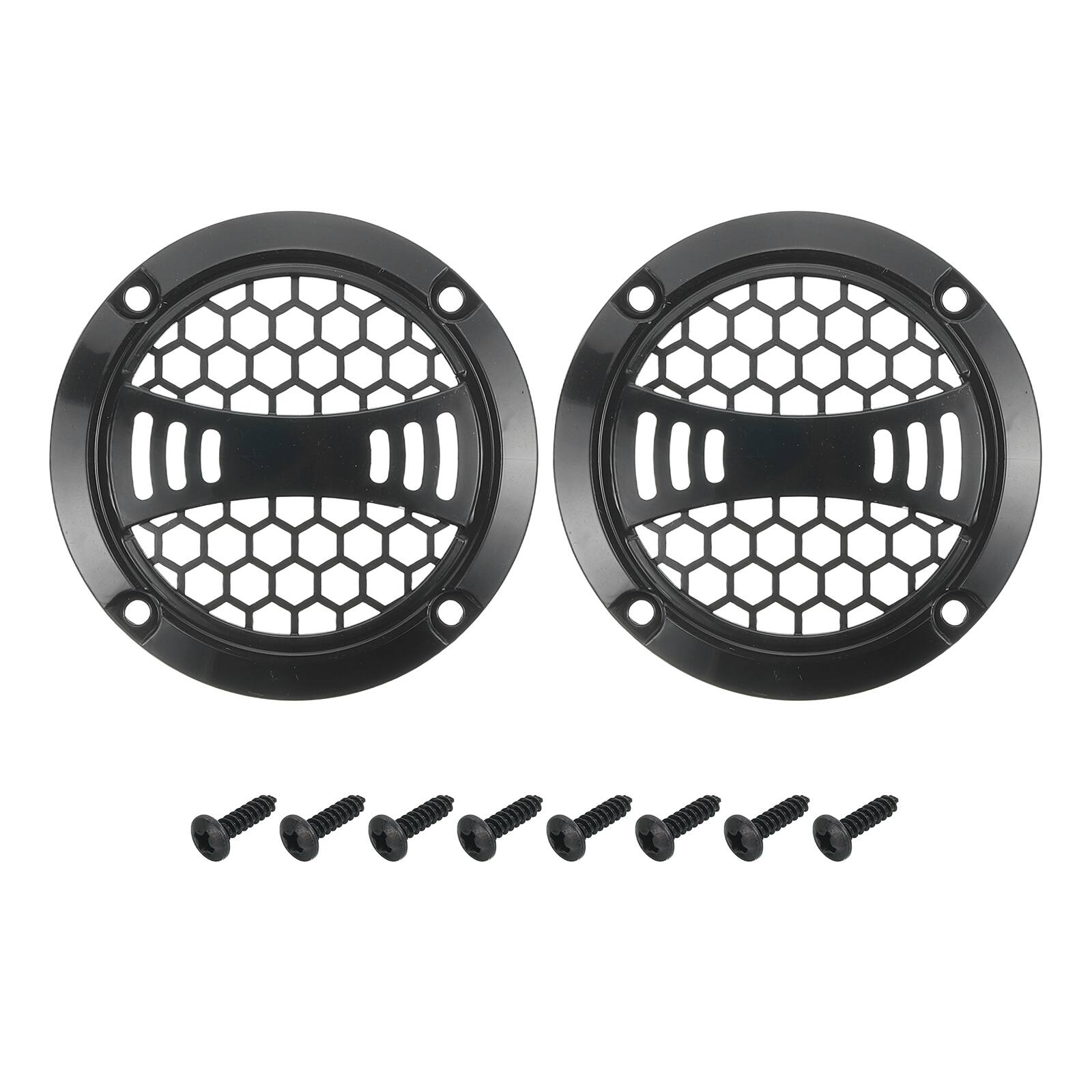 Unique Bargains - 2pcs 2" Speaker Grill Mesh Plastic Woofer Guard Protector Plastic Frame with Screws for Home Audio Car Speaker - Black