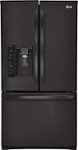 Front Standard. LG - 30.7 Cu. Ft. French Door Refrigerator with Thru-the-Door Ice and Water - Smooth Black.