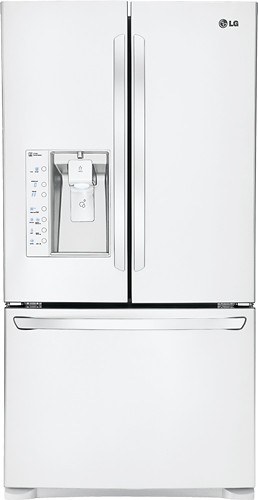  LG - 30.7 Cu. Ft. French Door Refrigerator with Thru-the-Door Ice and Water - Smooth White