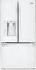 LG - 30.7 Cu. Ft. French Door Refrigerator with Thru-the-Door Ice and Water - Smooth White-Front_Standard