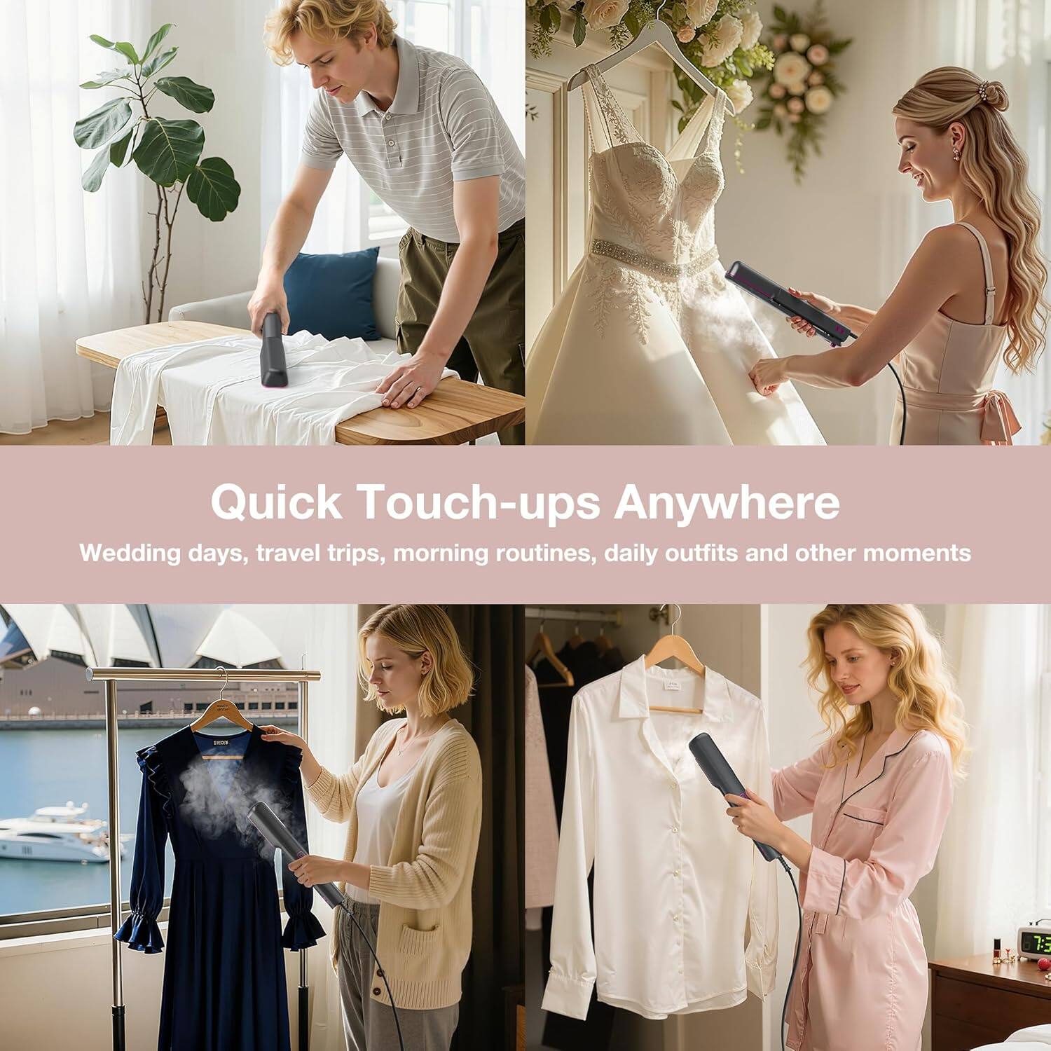 Quick Touch-ups Anywhere

Wedding days, travel trips, morning routines, daily outfits and other moments
