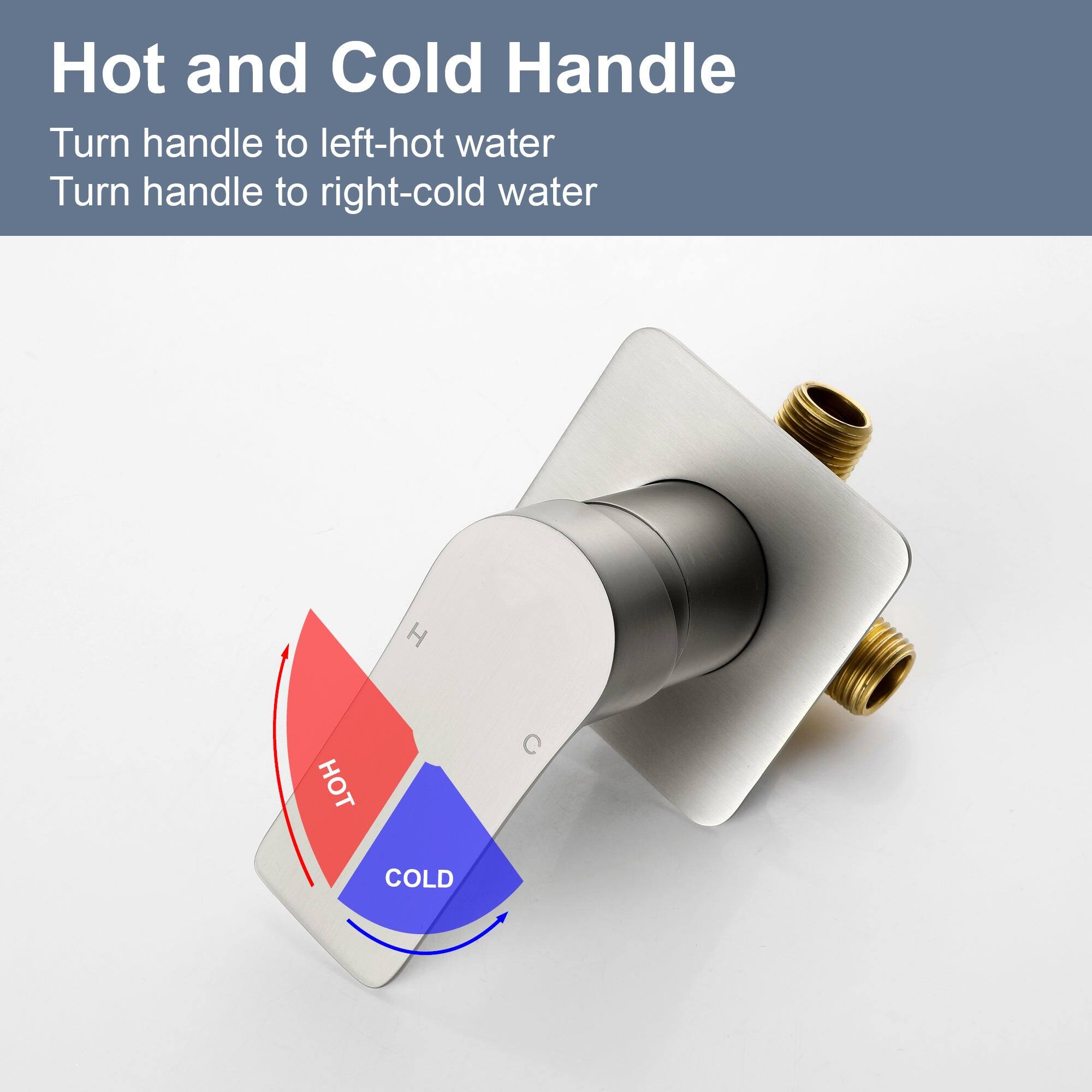 Hot and Cold Handle

Turn handle to left - hot water  
Turn handle to right - cold water  

HOT  
COLD
