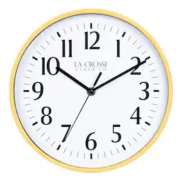 La Crosse Clock Co. - 10 Inch Basics Analog Quartz Wall Clock - Yellow