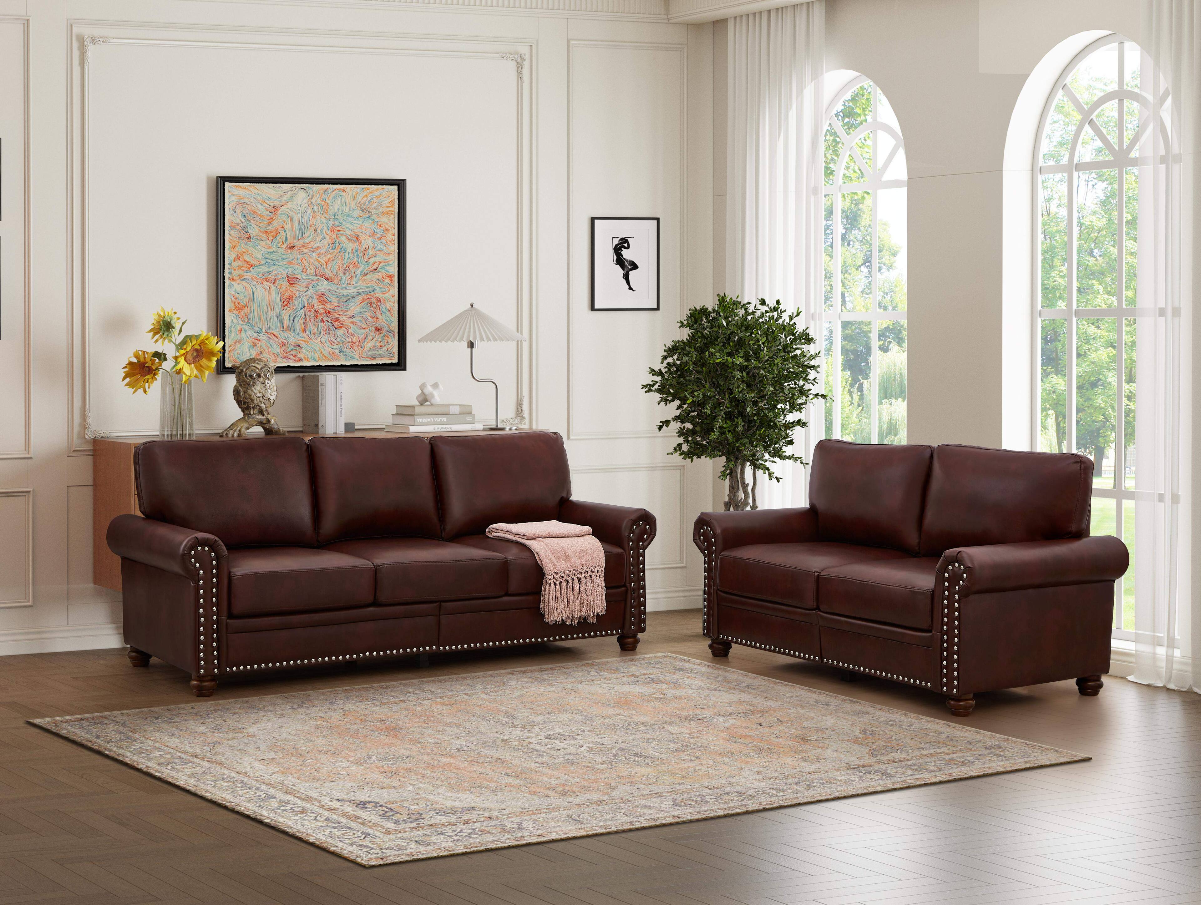 Back. Roomtec - Living Room Sofa with Storage Sofa 23 Sectional Burgundy Faux Leather - Burgundy.