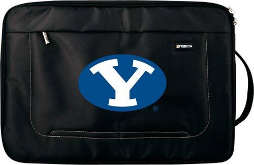 Front Standard. Tribeca - Brigham Young Laptop Sleeve - Black.