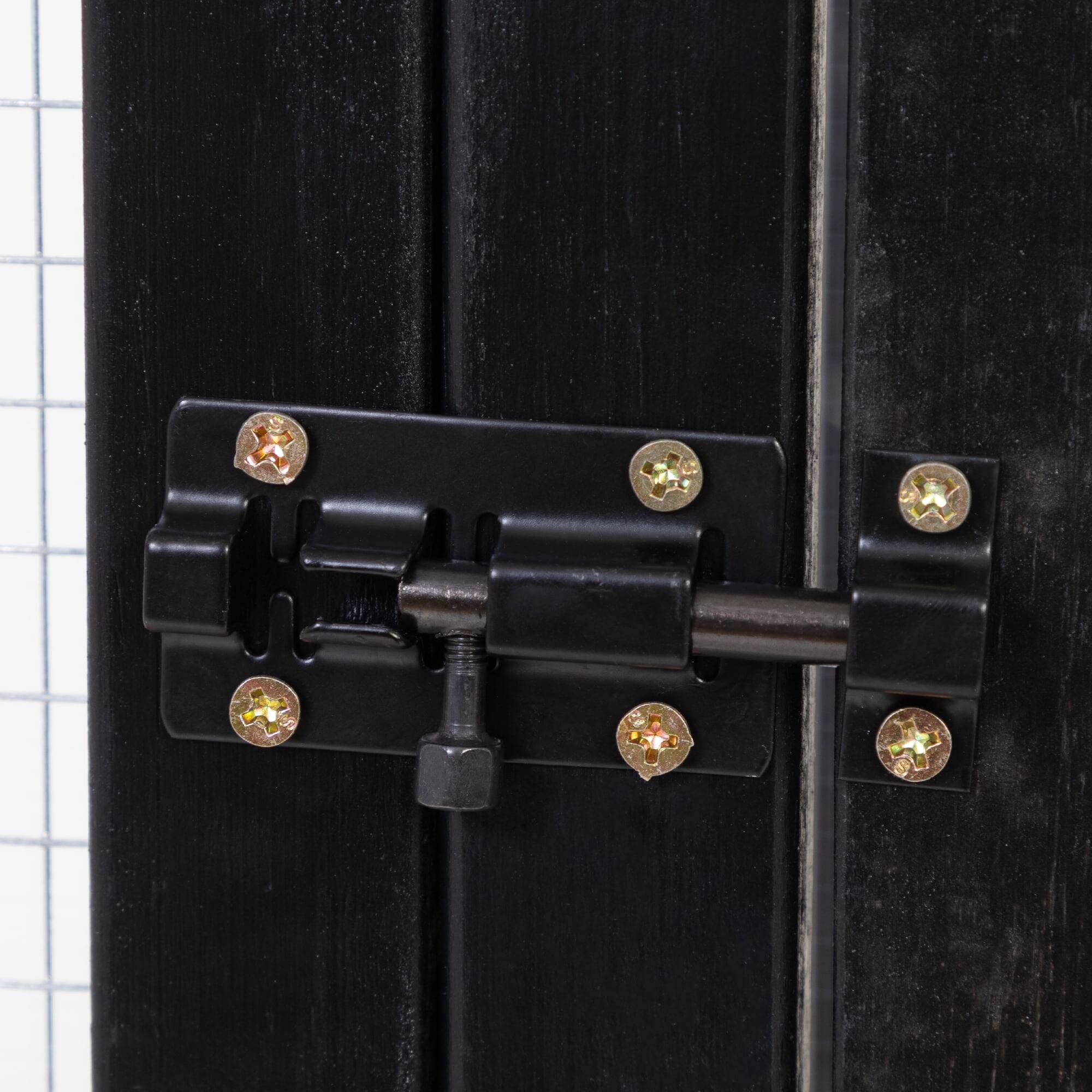 Alt View 5. Pefilos - 70" Outdoor Cat House for Large Cats, Wood Cat Cage with Platforms, Gothic Kitty Catio Condo Playpen.