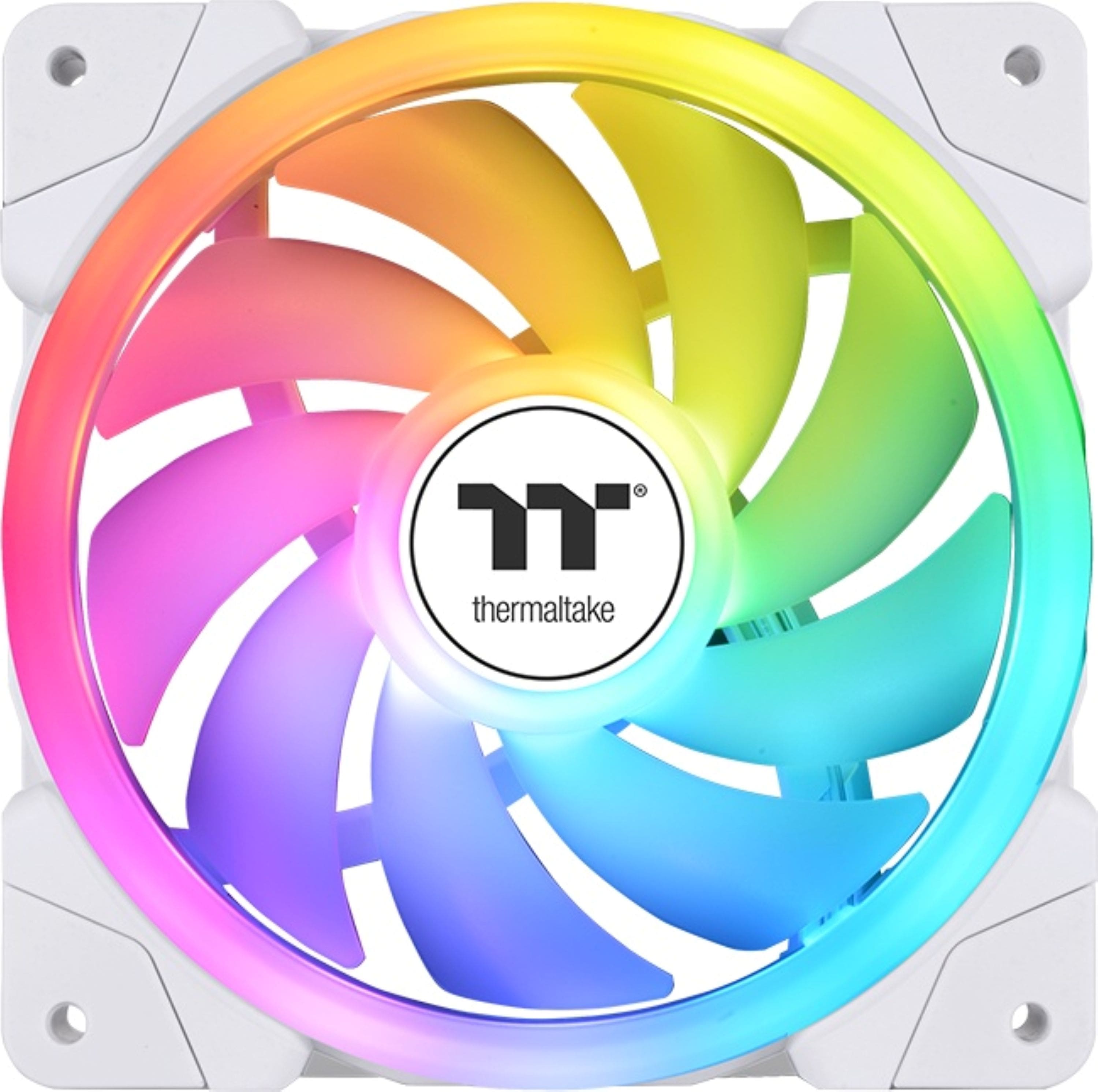 Alt View 1. Thermaltake - SWAFAN EX12 ARGB Sync 120mm Computer Case Cooling Fan TT Premium Edition (3-Pack) - Snow.