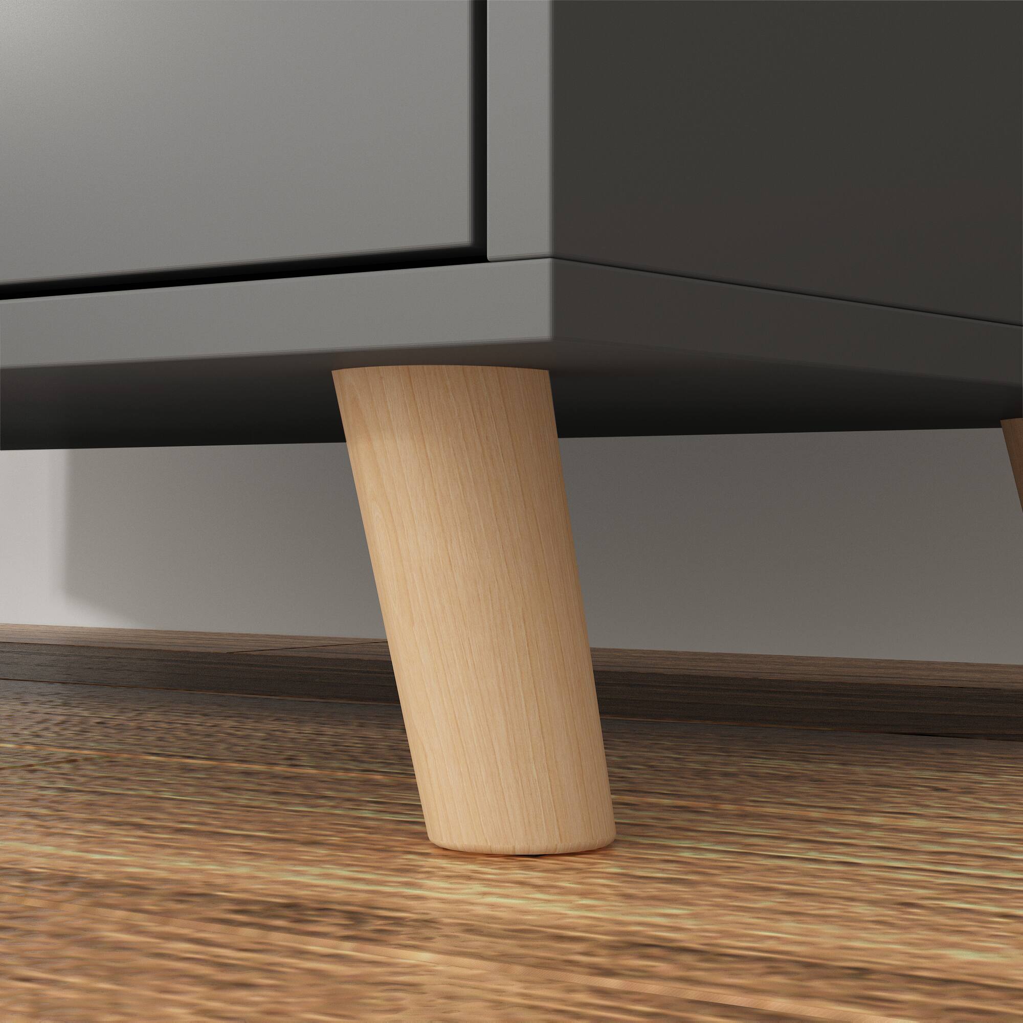 Alt View 4. FUFU & GAGA - FUFU&GAGA Steel - Frame Storage Bed: LED Lights, Multi - Drawer & Modern Style - Gray.