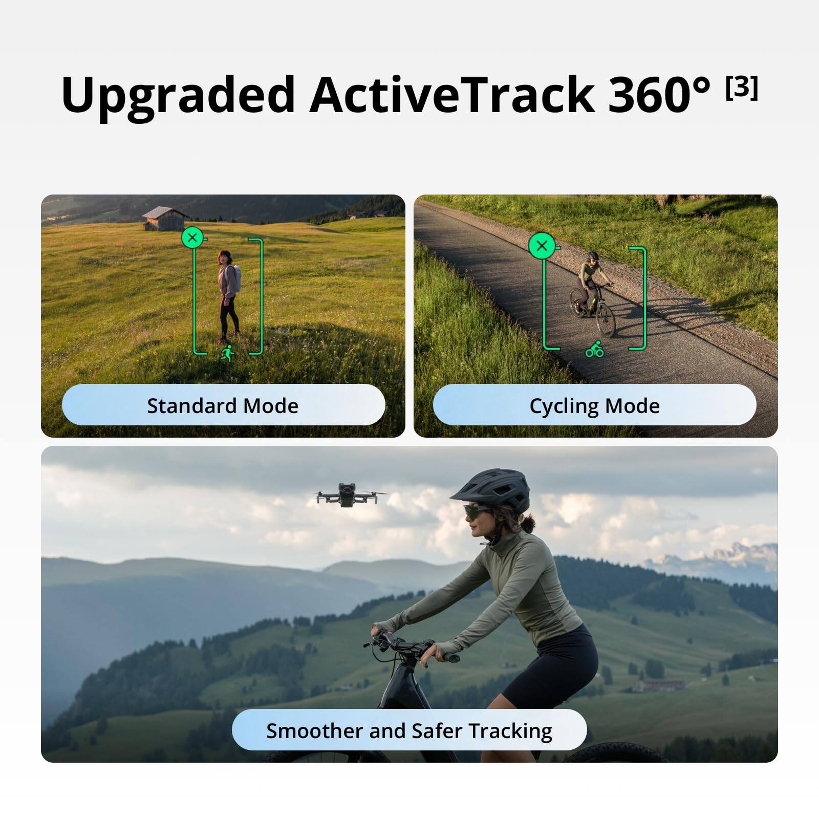 Upgraded ActiveTrack 360° [3]

Standard Mode

Cycling Mode

Smoother and Safer Tracking