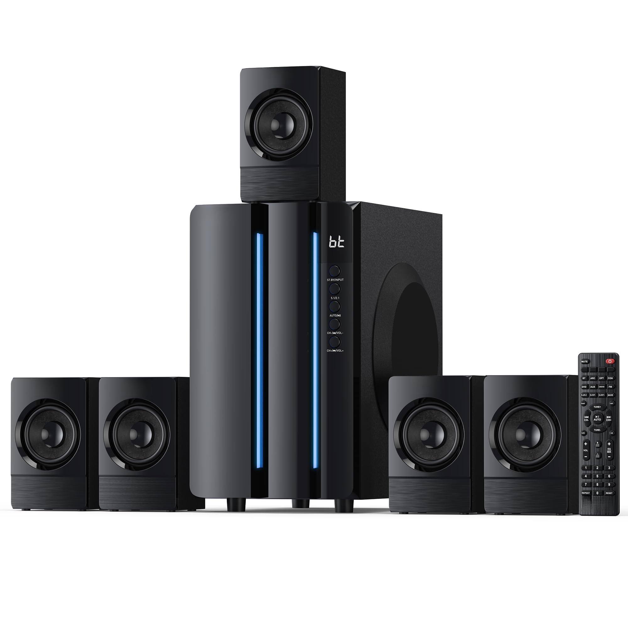 Front. Dazzling Pops - Surround Sound Systems Home Theater System - s Power Subwoofer 5 1 Wi Stereo Speakers Strong Bass With Hdmi - Default.