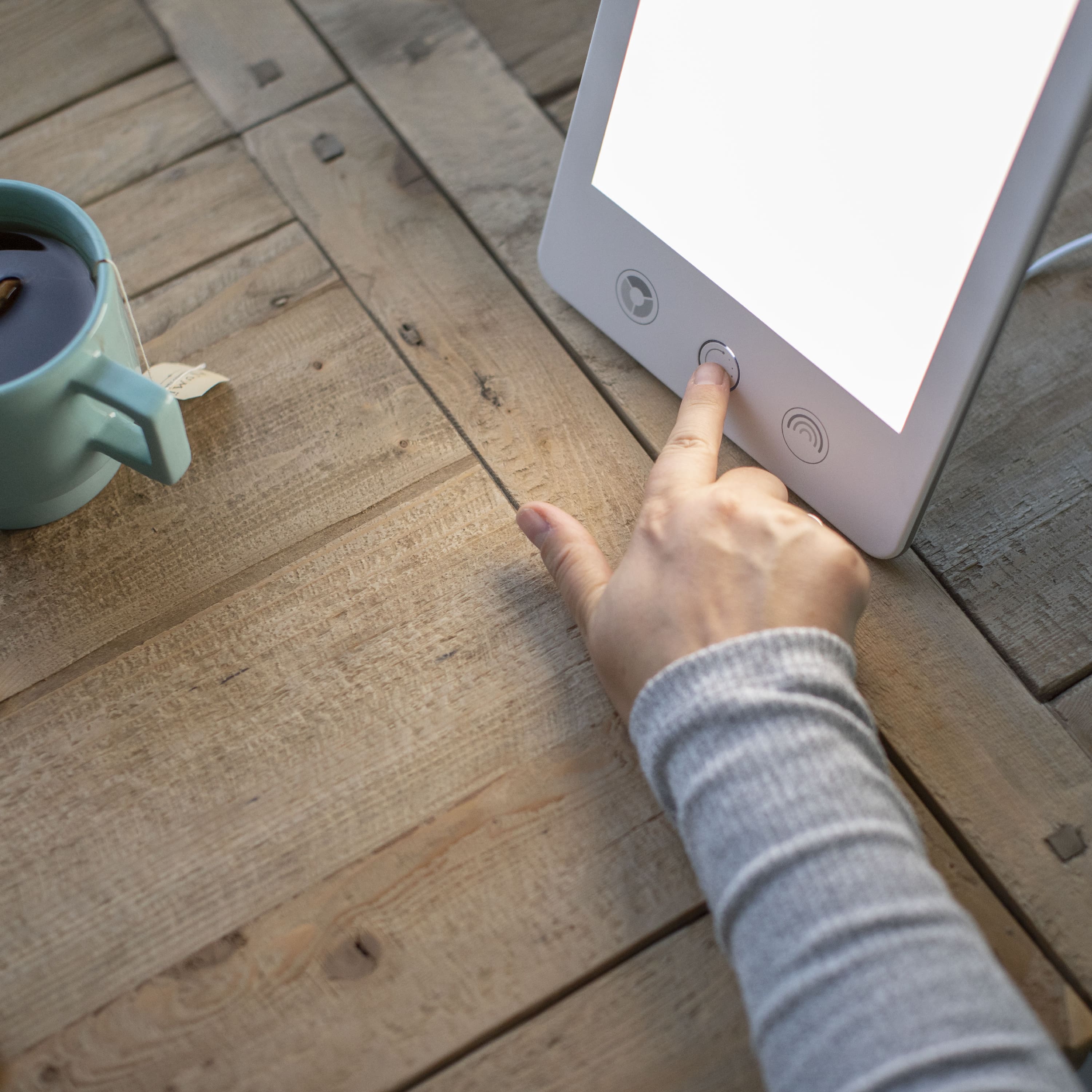 Left View: OttLite - LED Therapy Lamp with Clearsun - White