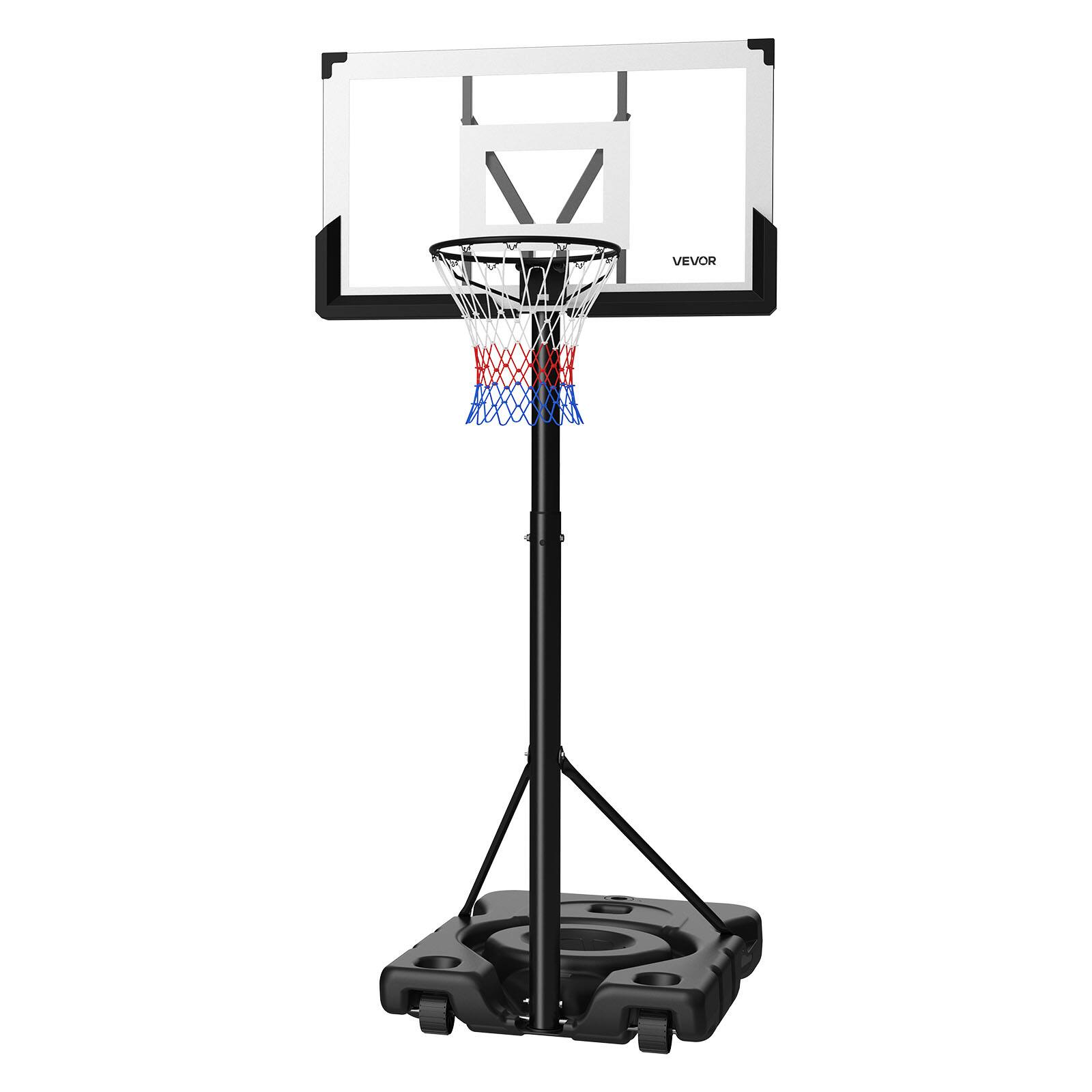 Alt View 5. VEVOR - Portable Basketball Stand, 10 ft Height Adjustment Basketball Hoop & Goal, Portable Basketballs Hoop with Wheels - Black.