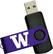 Front Standard. Tribeca - Swivel Washington Huskies 4GB USB 2.0 Flash Drive.