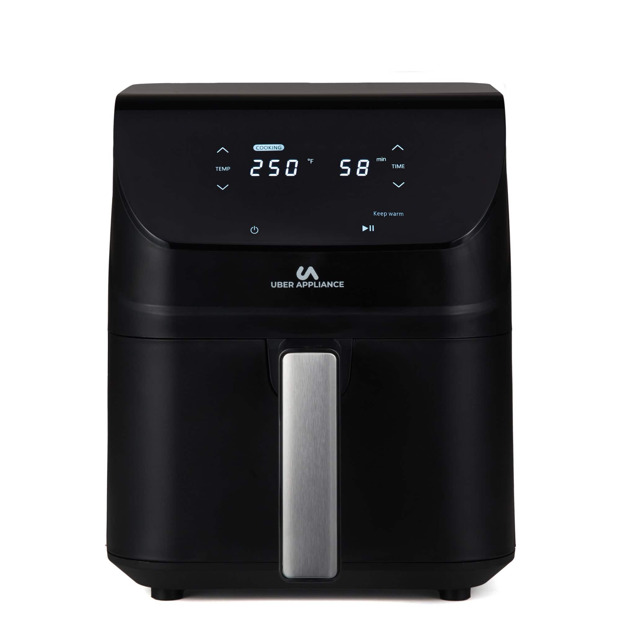 Uber Appliance - XL Deluxe Air Fryer - 5Qt Non-Stick Ceramic, PFOA/PTFE Free - Black