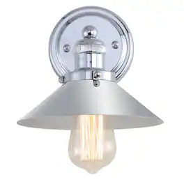 Jonathan Y - July 7.88" 1-Light Industrial Farmhouse Metal Vanity Light - Chrome