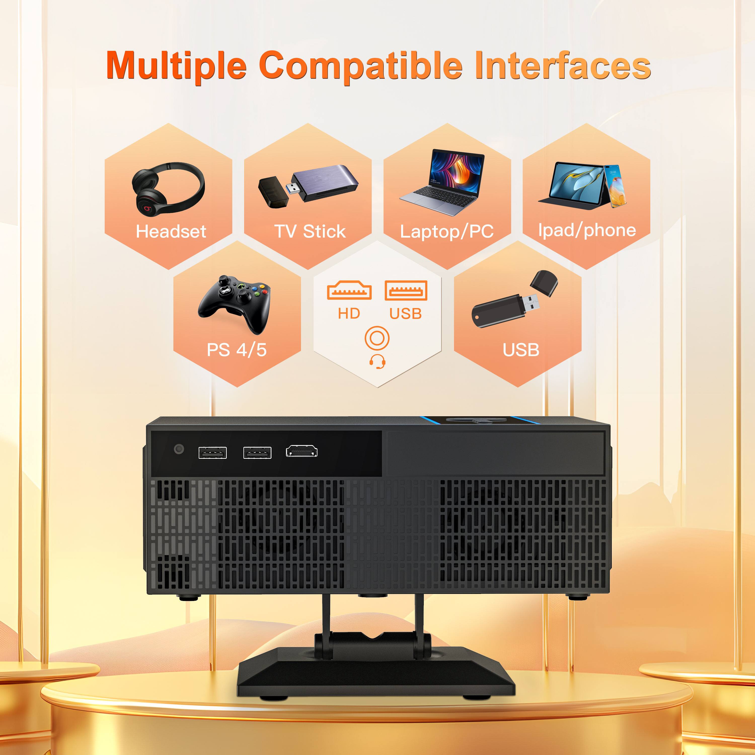 Multiple Compatible Interfaces

- Headset
- TV Stick
- Laptop/PC
- Ipad/phone
- PS 4/5
- HD
- USB
- USB