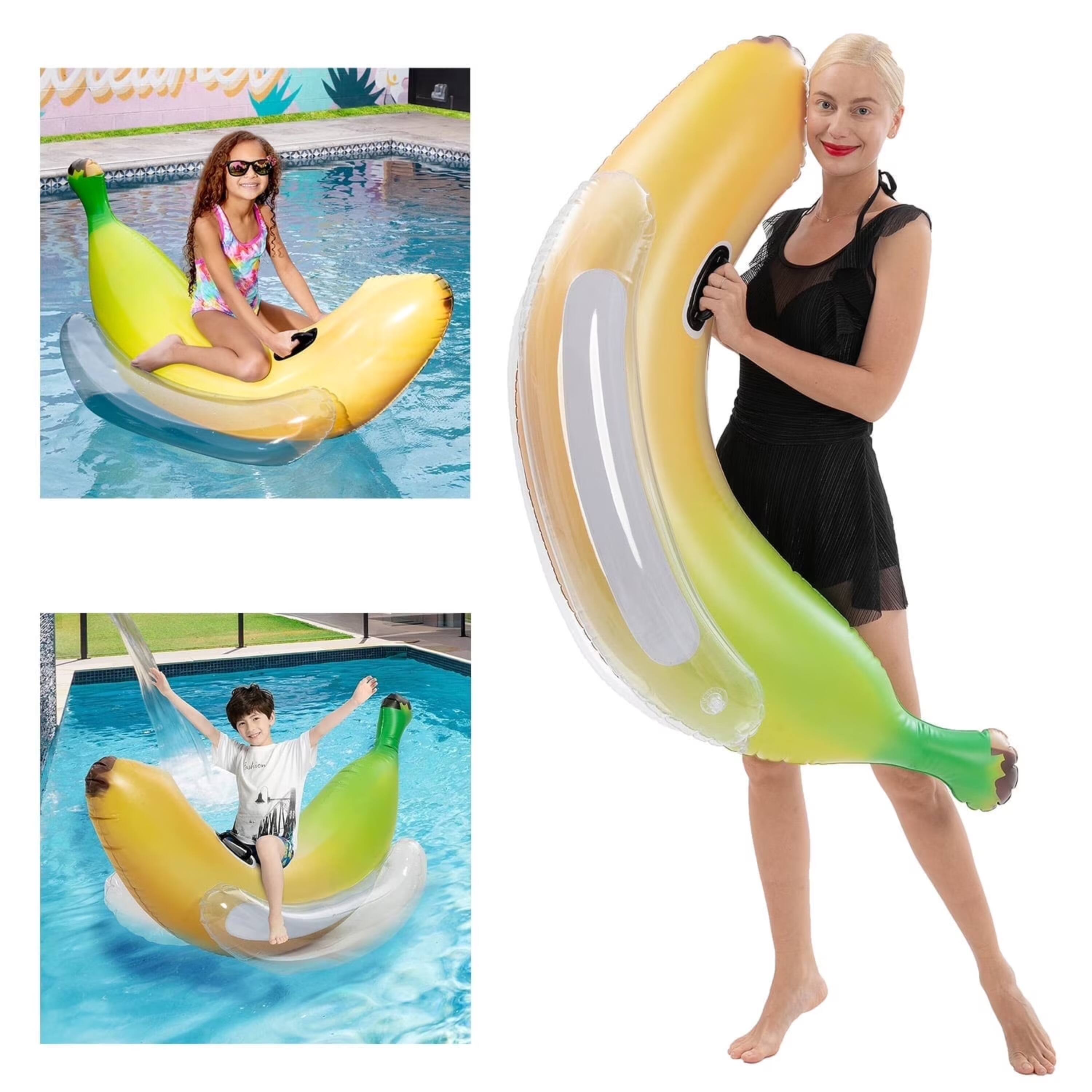 Alt View 1. Joyfy - Inflatable Banana Pool Float, Giant Banana Funny Pool Floats, Swimming Pool Party Decorations, Blow Up Ride on Pool Toy - Multicolor.
