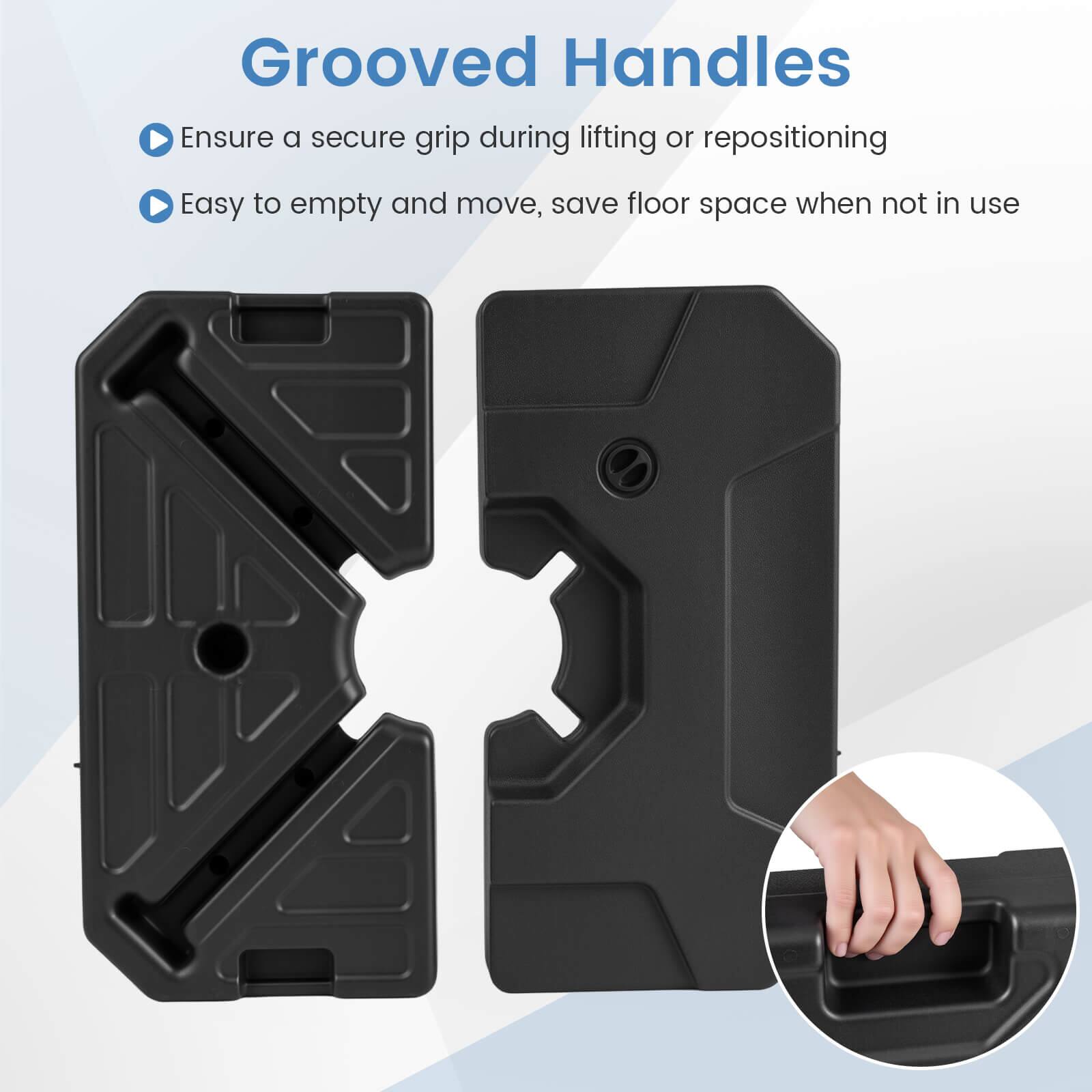 Grooved Handles  
- Ensure a secure grip during lifting or repositioning  
- Easy to empty and move, save floor space when not in use