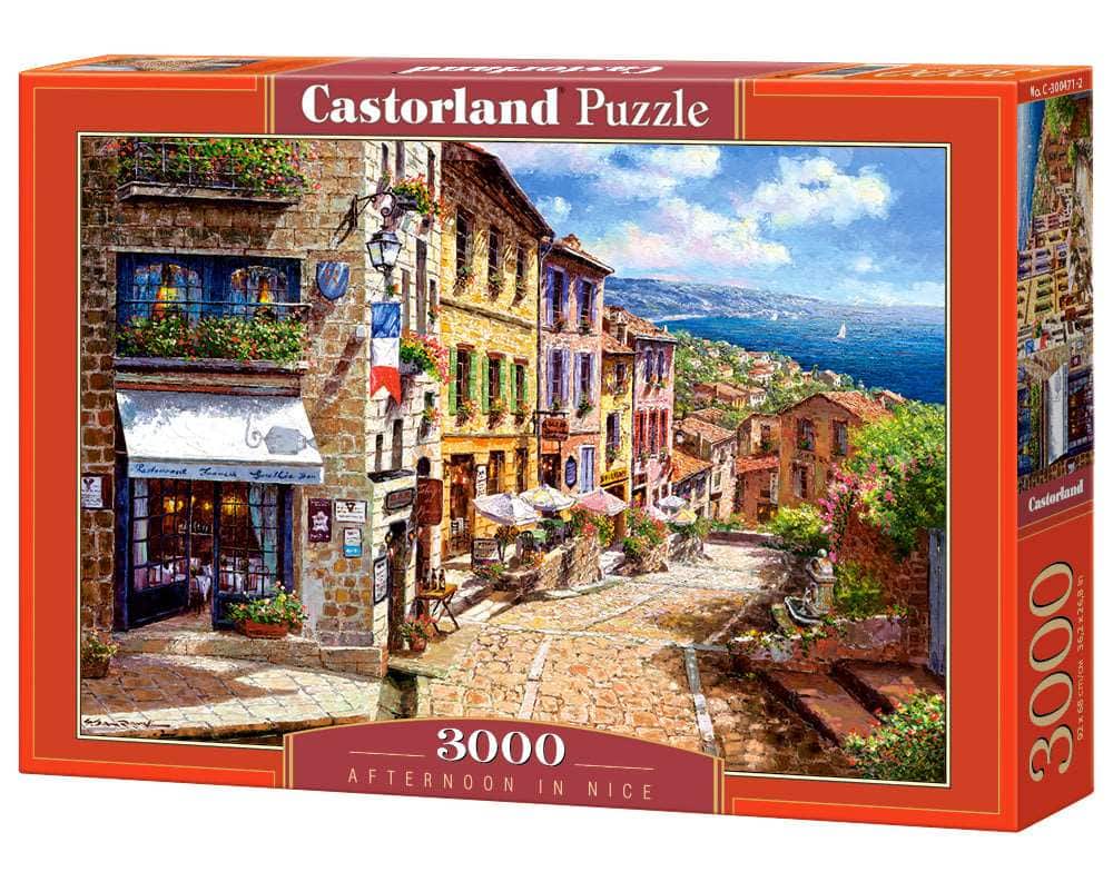 Castorland - 3000 Piece Jigsaw Puzzles, Afternoon in Nice, Puzzle of France, Mediterranean view, Adult Puzzles, C-300471-2 - Red