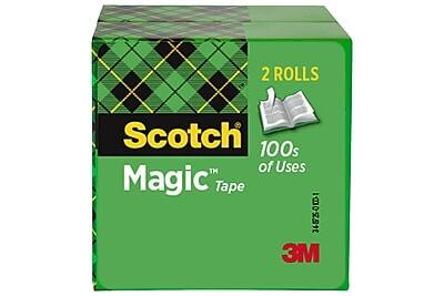 Scotch - Magic Invisible Clear Tape Refill, 0.75" x 72 yds., 3" Core, Clear, 2 Rolls/Pack (810-2P34-72)
