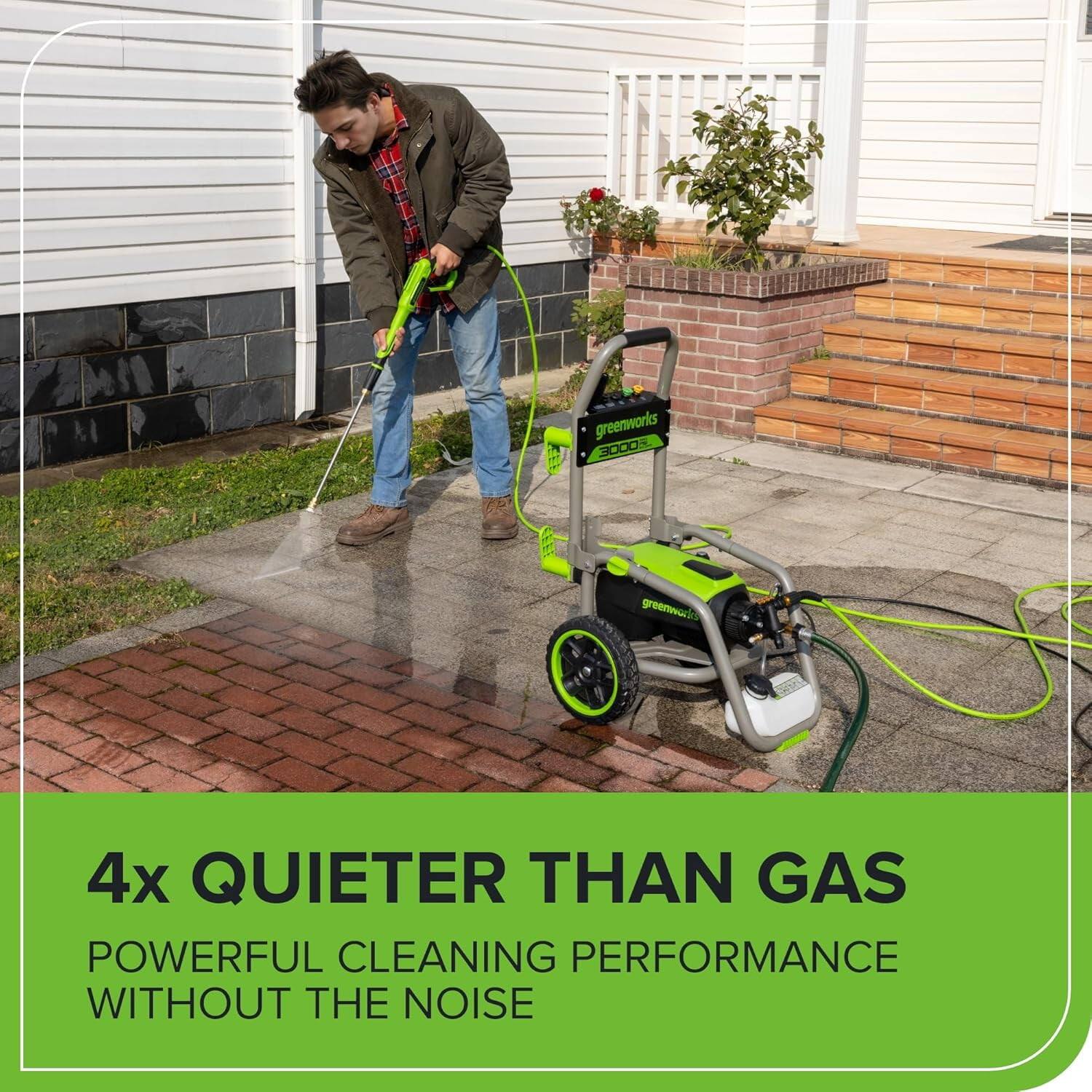 4x QUIETER THAN GAS  
POWERFUL CLEANING PERFORMANCE WITHOUT THE NOISE