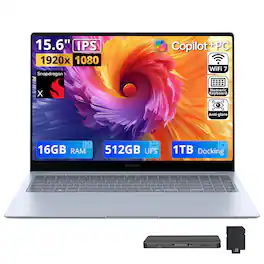 Samsung - Galaxy Book4 Edge 15.6" FHD LED Laptop,Snapdragon X,16GB RAM,512GB UFS+1TB Dock,Fingerprint,Wi-Fi 7,Win 11 - Blue